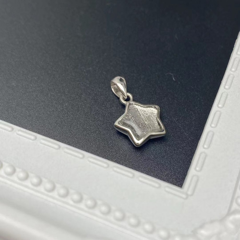 天鐵鎳鐵隕石 天鐵純銀星星吊飾 吊墜