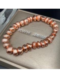 Meteorite Bracelet (Sweden) Irregular Rose Gold 2