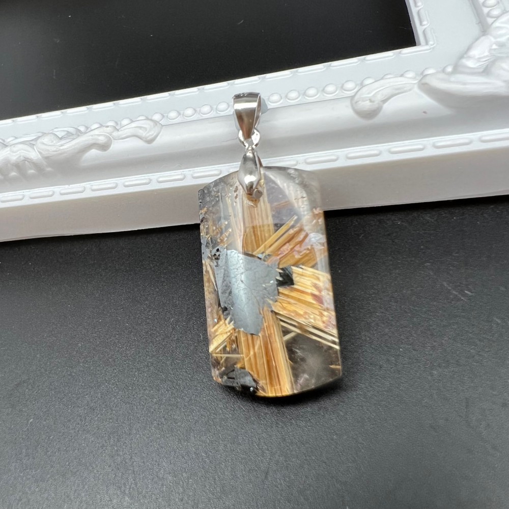 金鈦晶 金髮晶吊墜 金鈦晶 金髮晶吊墜