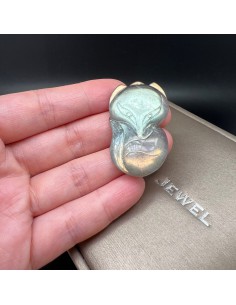 拉長石 閃光石狐狸吊墜 2