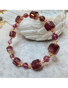 紅碧璽 碧茜純銀手鍊