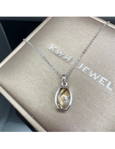 鈦金髮晶純銀吊墜