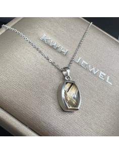 鈦金髮晶純銀吊墜 2