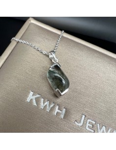 綠髮晶純銀吊墜