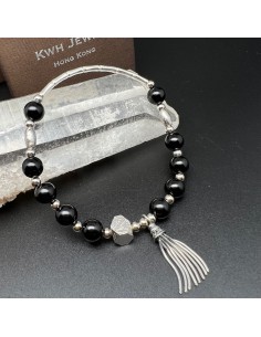 天鐵鎳鐵隕石手鏈 天鐵 黑碧璽手鍊