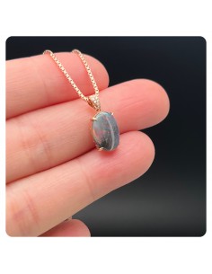 澳寶 歐泊吊墜鑲18K玫瑰金