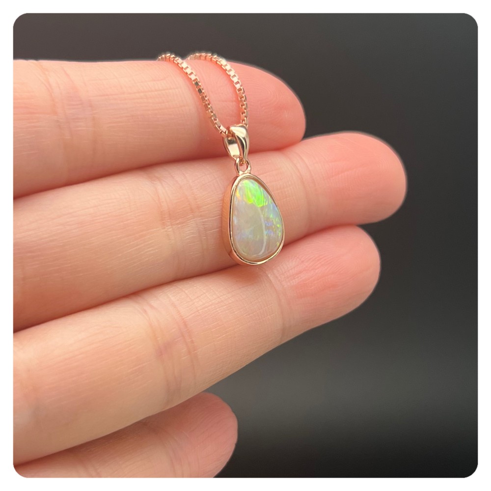 Australian Opal Silver Pendant