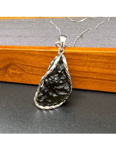 捷克隕石 莫爾道玻隕石純銀吊墜 2