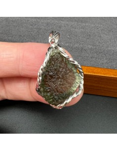 捷克隕石 莫爾道玻隕石純銀吊墜 2
