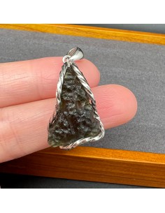 捷克隕石 莫爾道玻隕石純銀吊墜 2