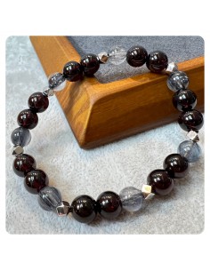 藍髮晶 石榴石純銀手鏈