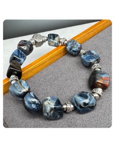 天鐵鎳鐵隕石手鏈 天鐵手鍊配彼德石 2