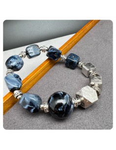 天鐵鎳鐵隕石手鏈 天鐵手鍊配彼德石 2