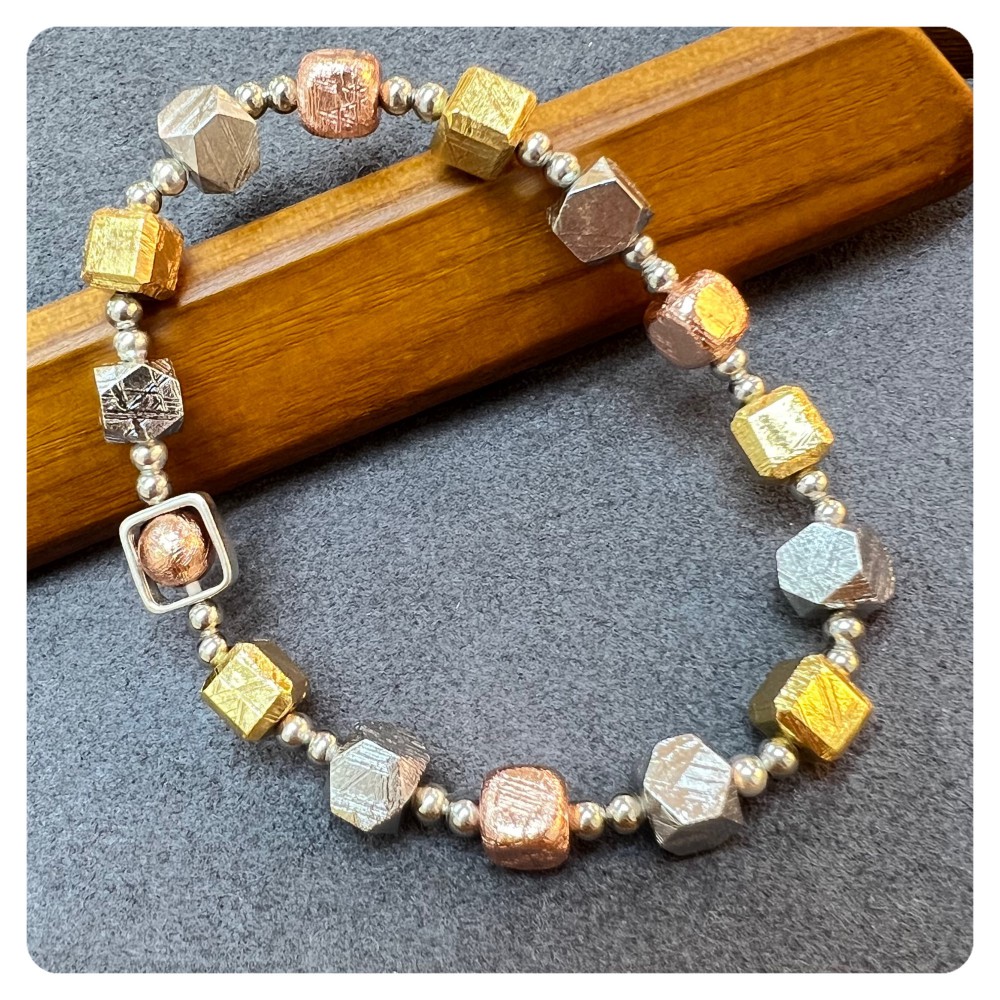 Meteorite mix silver bracelet (Sweden)