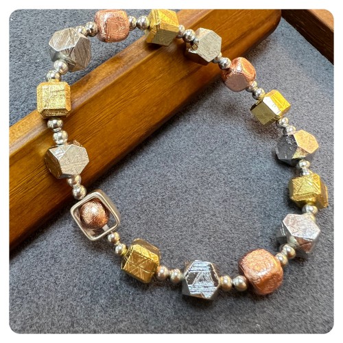 Meteorite mix silver bracelet (Sweden)