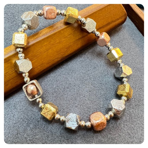 Meteorite mix silver bracelet (Sweden)