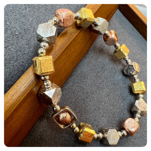 Meteorite mix silver bracelet (Sweden)