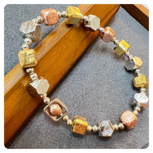 Meteorite mix silver bracelet (Sweden)