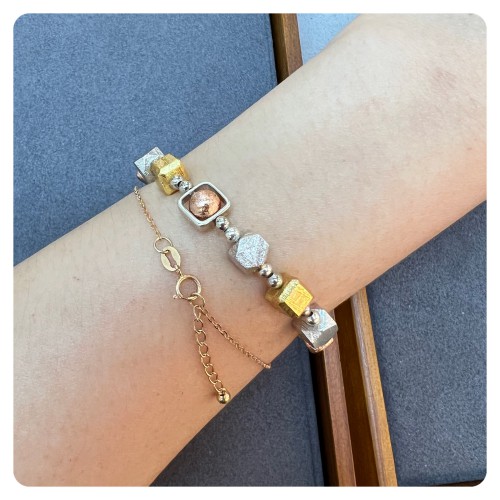 Meteorite mix silver bracelet (Sweden)