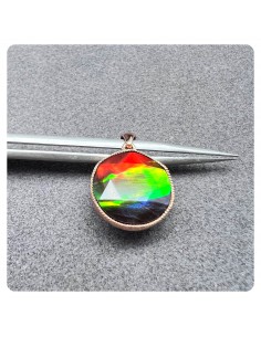 加拿大斑彩18K玫瑰金吊墜 14mm