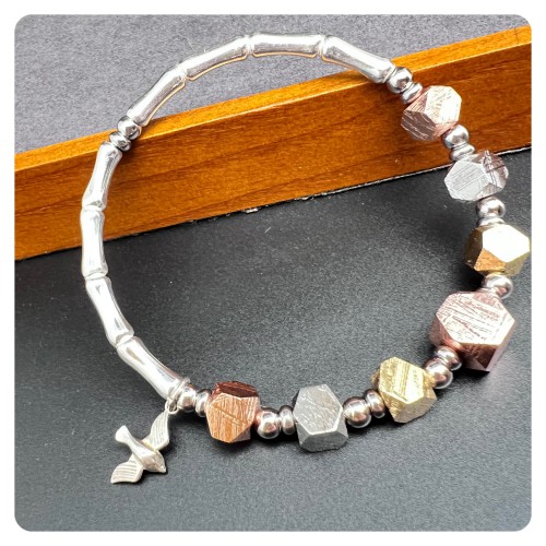 Meteorite mix silver bracelet (Sweden)