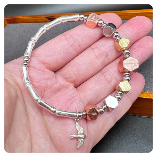 Meteorite mix silver bracelet (Sweden)
