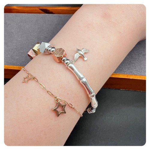 Meteorite mix silver bracelet (Sweden)