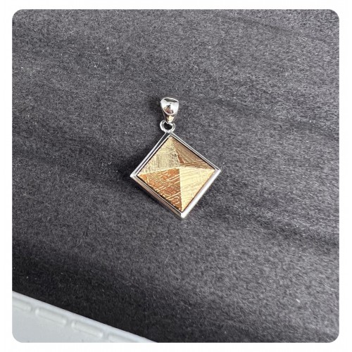 Meteorite Silver Pendant Pyramid (Sweden)