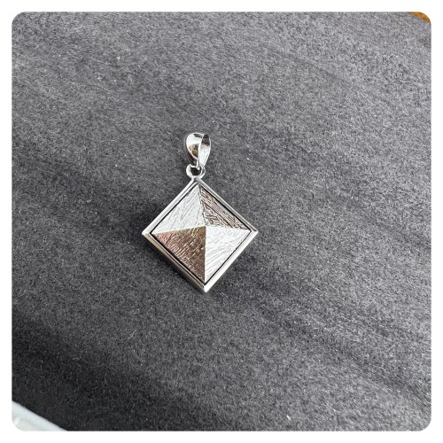 Meteorite Silver Pendant Pyramid (Sweden)