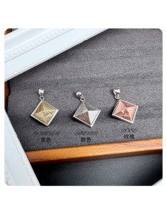 Meteorite Silver Pendant Pyramid (Sweden)