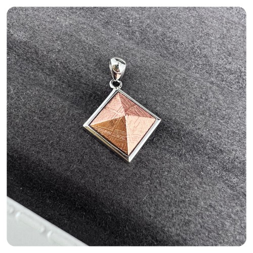 Meteorite Silver Pendant Pyramid (Sweden)