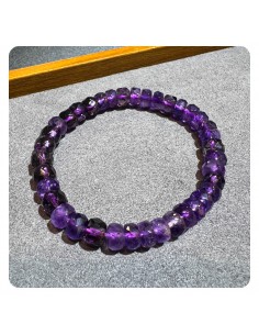 Amethyst Faceted Beaded Bracelet