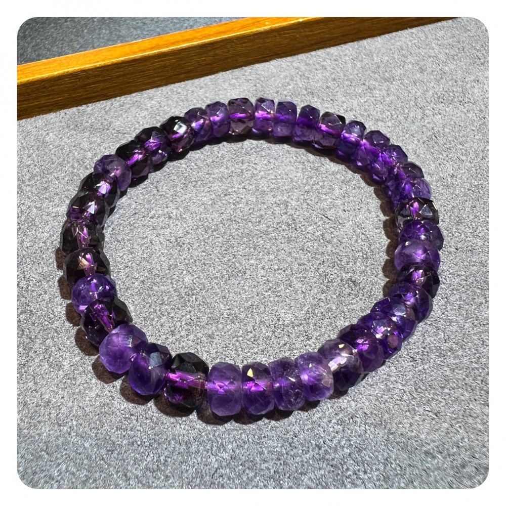 Amethyst Faceted Beaded Bracelet