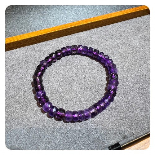 Amethyst Faceted Beaded Bracelet