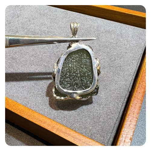 Moldavite Silver Pendant