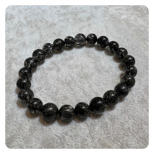 Black Rutilated Quartz Bracelet 8mm