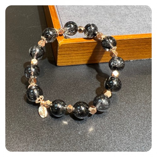 Black Rutilated Quartz Bracelet