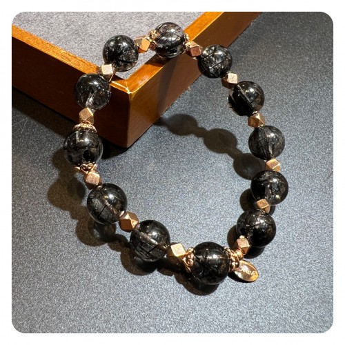 Black Rutilated Quartz Bracelet