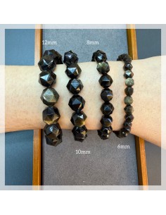 Golden Sheen Obsidian Faceted Bracelet