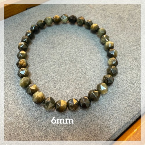 Golden Sheen Obsidian Faceted Bracelet