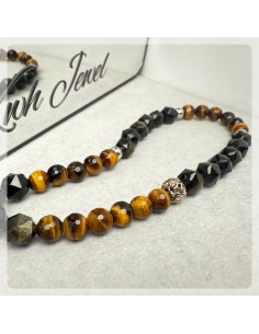 Gemstone Phone Strap Tiger'a Eye mix Golden Sheen Obsidian 2