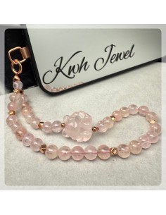 摩根石 粉晶九尾狐手機掛繩