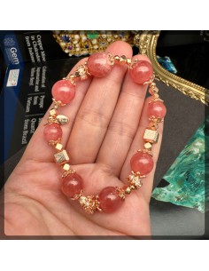 冰種紅紋石 天鐵純銀手鏈