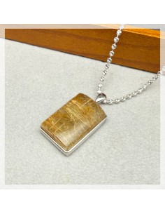 金鈦髮晶純銀吊墜