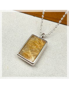 金鈦髮晶純銀吊墜 2