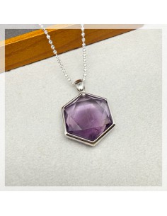 紫晶大衛星純銀吊墜 2