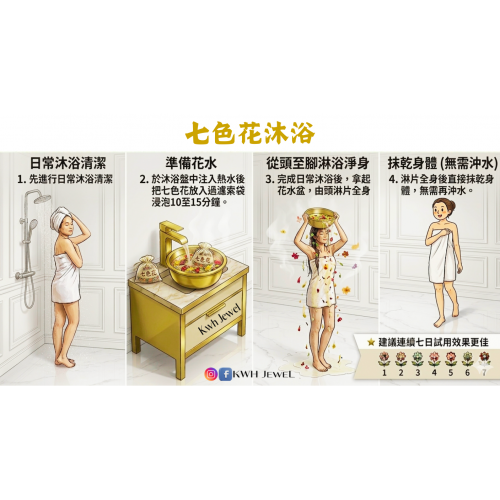 七色花浸浴 沐浴 淨化七日套裝