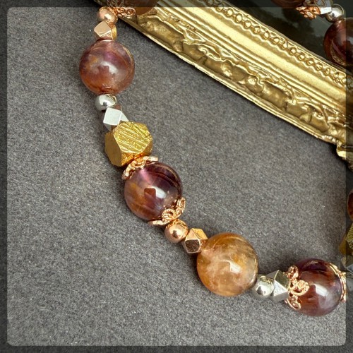 Auralite 23 mix Meteorite Silver Bracelet