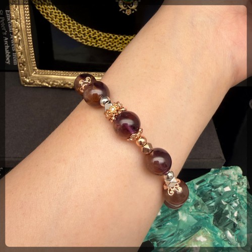 Auralite 23 mix Meteorite Silver Bracelet