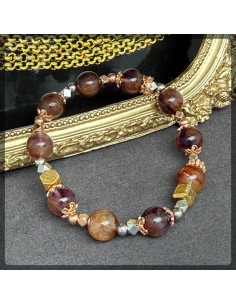 Auralite 23 mix Meteorite Silver Bracelet